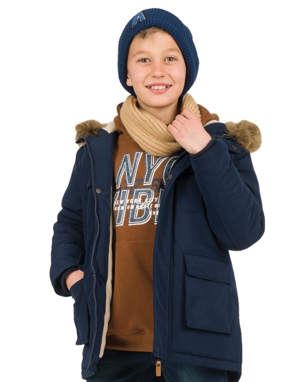 Boy΄s jacket with faux sheepskin lining