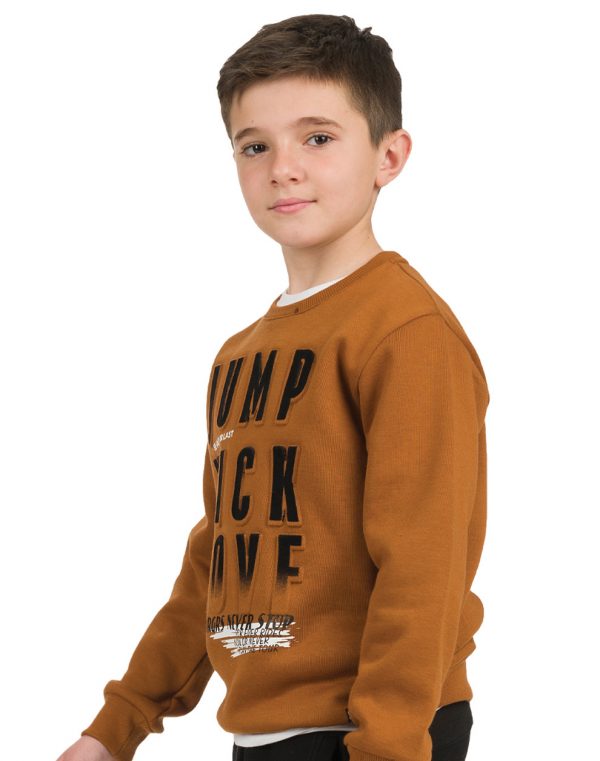 Boy΄s embossed printed fleece sweatshirt