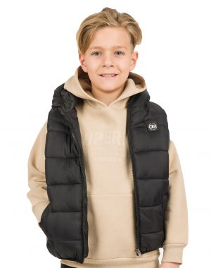 Boy΄s single-coloured puffer vest jacket