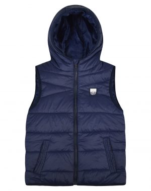 Boy΄s single-coloured puffer vest jacket