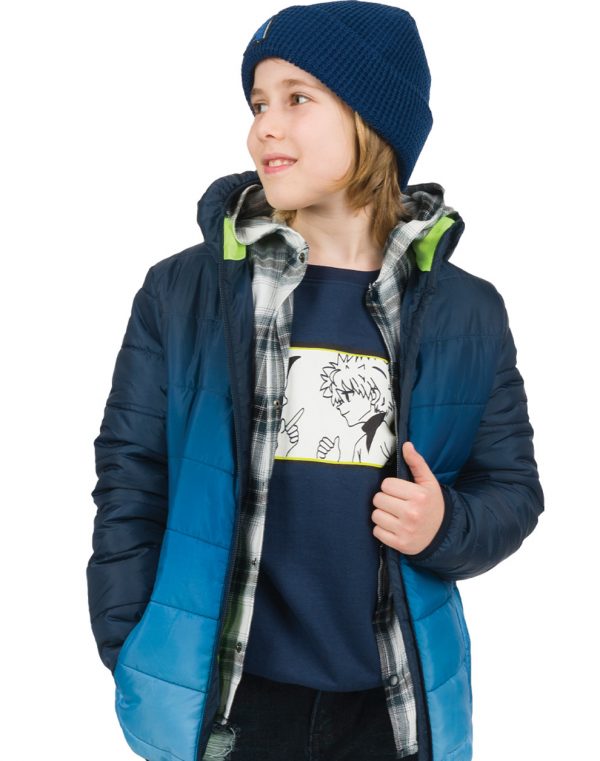 Boy΄s gradient puffer jacket with hood