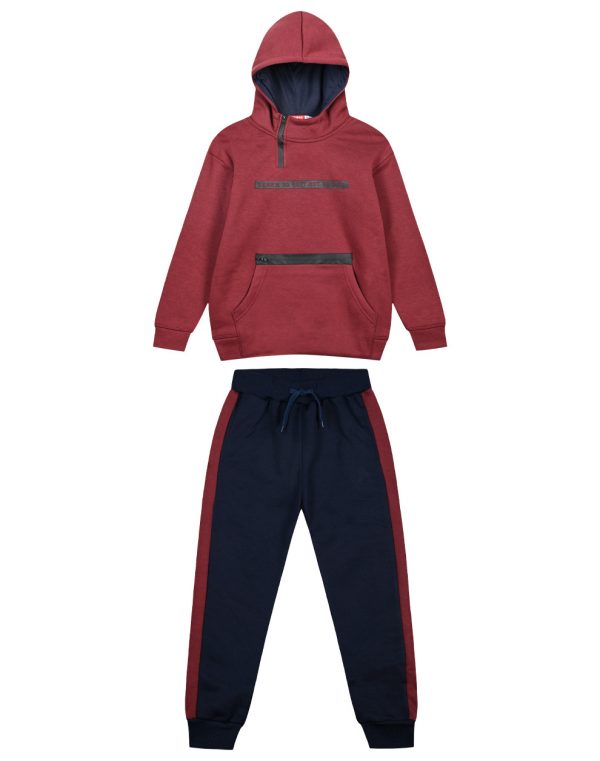 Boy΄s fleece jogging set with hood