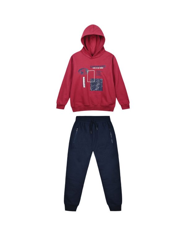 Boy΄s fleece jogging set with hood