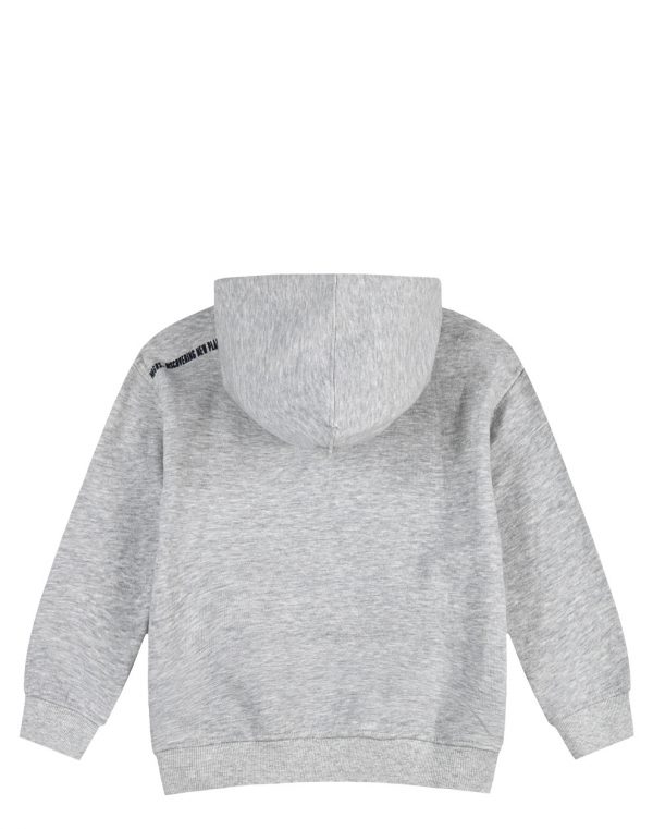 Boy΄s fleece blouse with hood and print on the chest