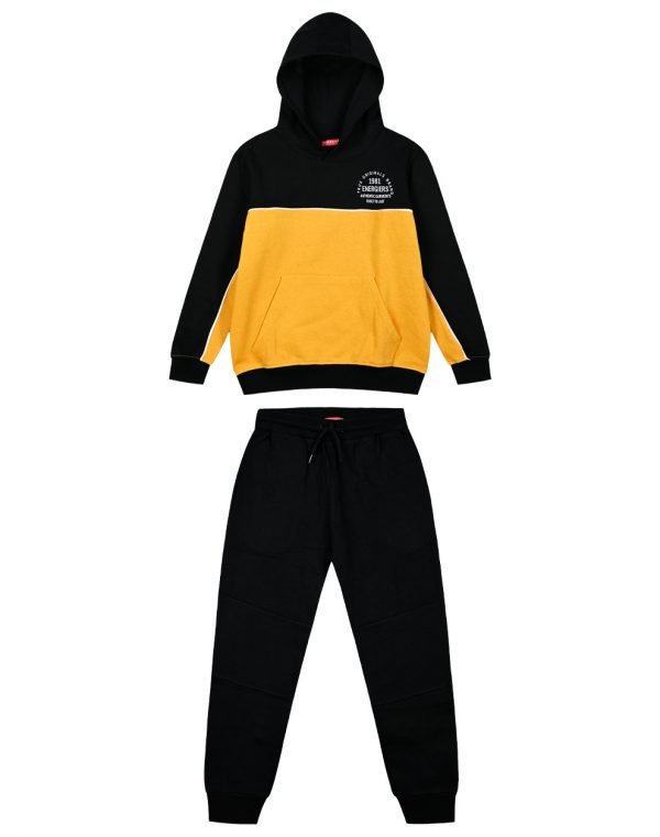 Boy΄s fleece two-coloured jogging set with hood