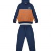 Boy΄s fleece two-coloured jogging set with hood