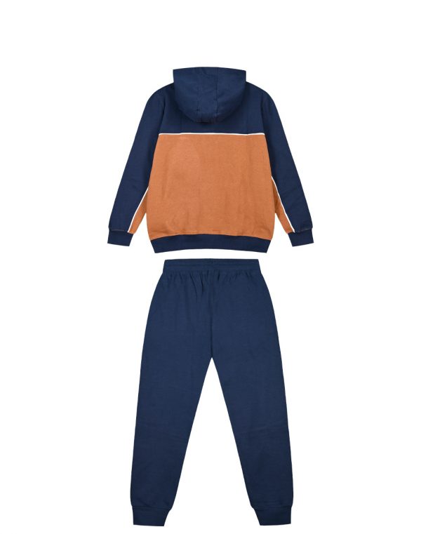 Boy΄s fleece two-coloured jogging set with hood