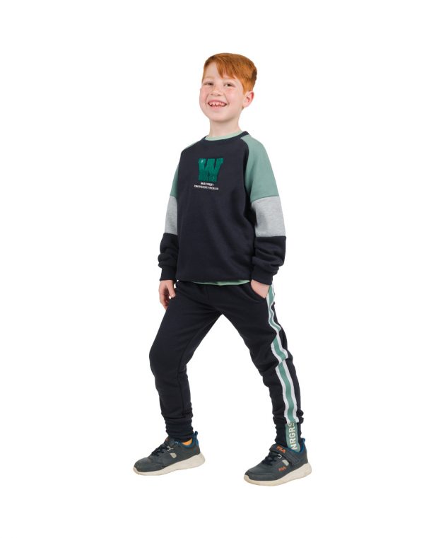 Boy΄s fleece jogging set with embroidery on the chest