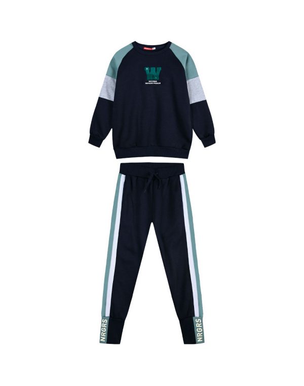 Boy΄s fleece jogging set with embroidery on the chest