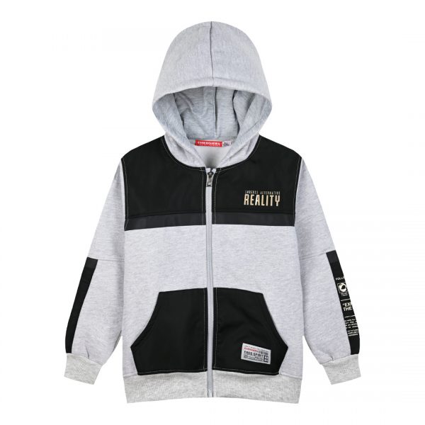 Fleece jacket with hood for boys