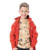 Fleece jacket with hood and print for boys