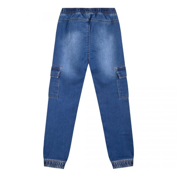 Cargo jeans with elastic waistband for boys