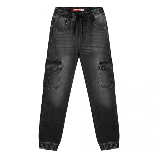 Cargo jeans with elastic waistband for boys