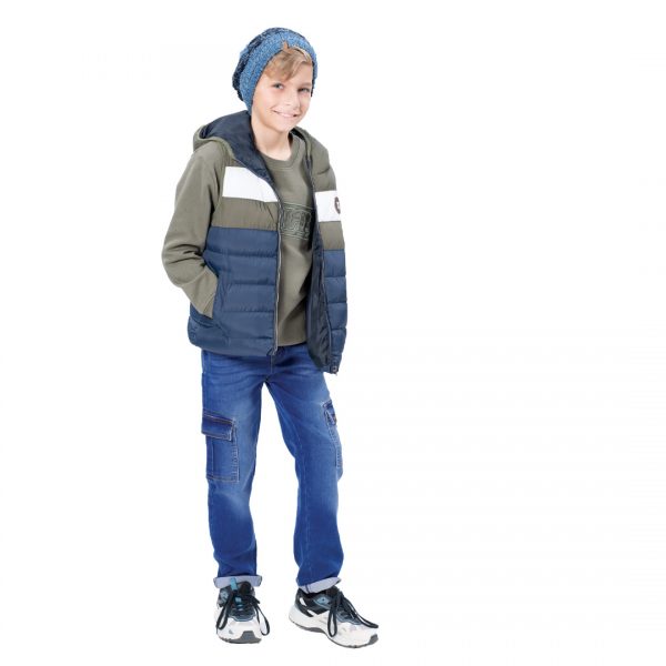 Cargo jeans with elastic waistband for boys