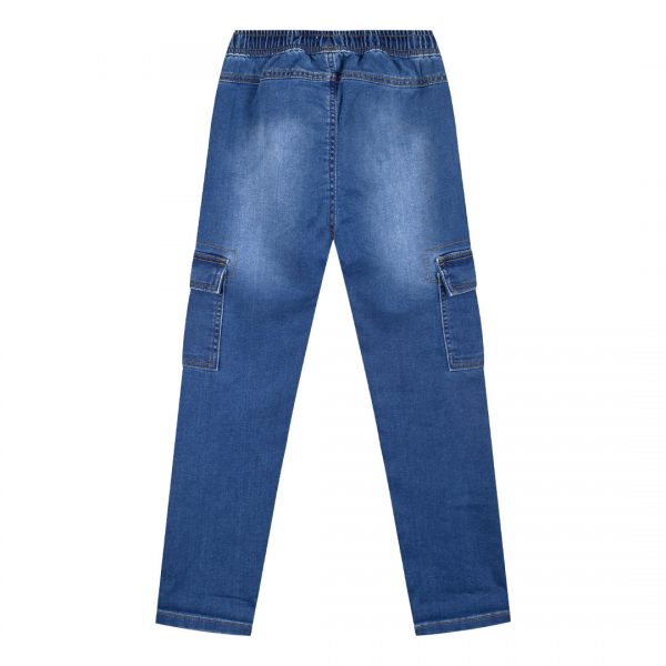 Cargo jeans with elastic waistband for boys