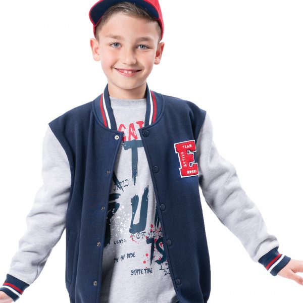 Varsity jacket with embroidery for boys