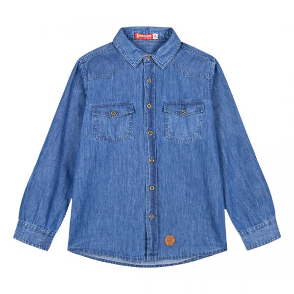 Denim button up shirt for boys