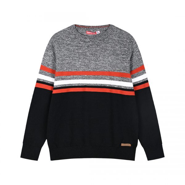 Stripped knit pullover for boys