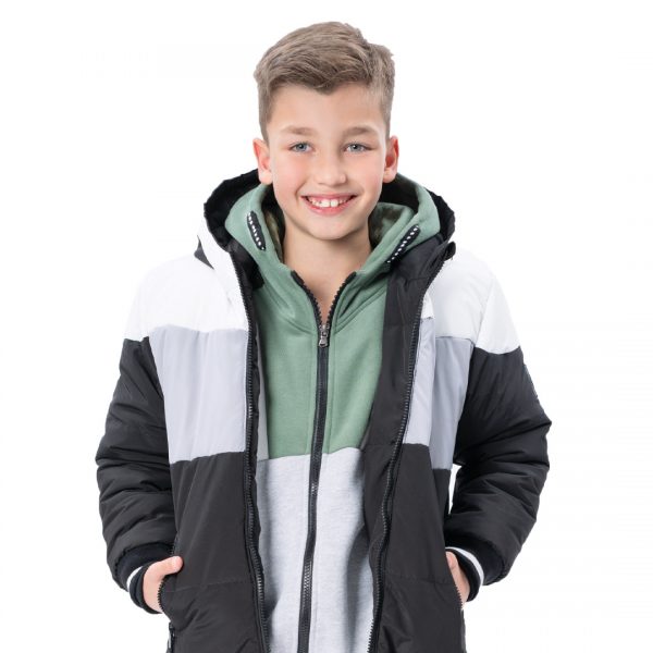 Double face jacket with hood for boys