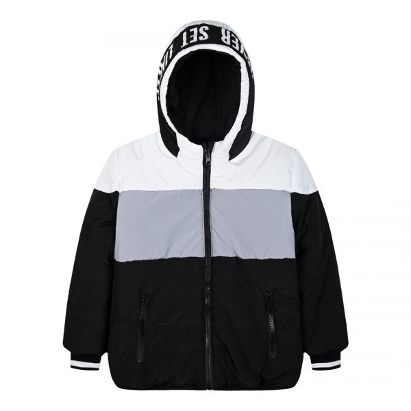 Double face jacket with hood for boys