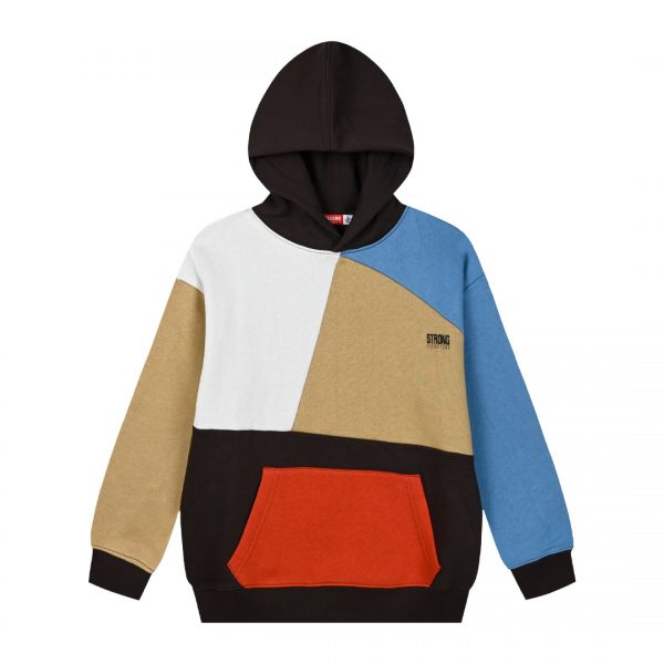 Fleece colour block hoodie for boys