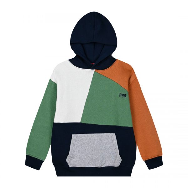 Fleece colour block hoodie for boys