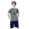 Boy΄s french terry bermuda with embossed print