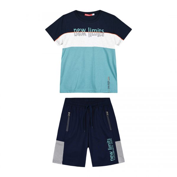 Boy΄s jersey set with panelling and print