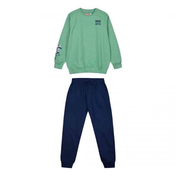 Boy΄s french terry  tracksuit with print