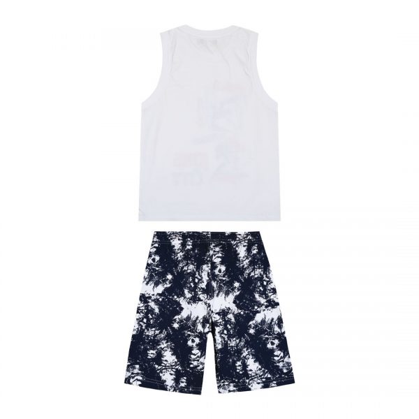 Boy΄s jersey set with print on the shirt and bermuda