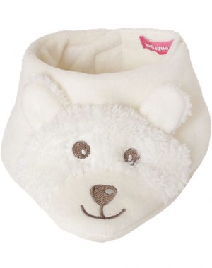 Bib with furry teddy bear