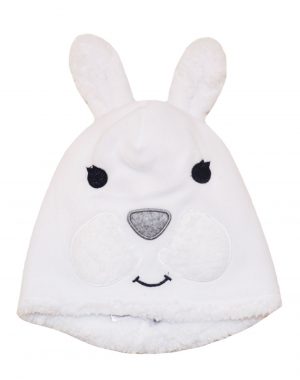 Polar fleece hat with fur details