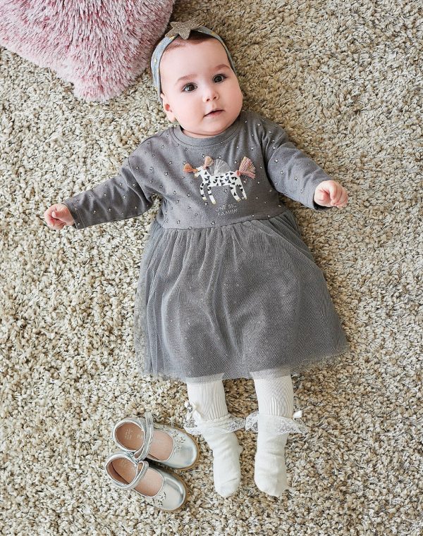 Baby dress with stars and soft tulle. (0-18 Months)