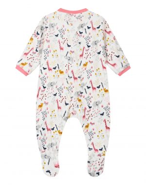 Baby Girl΄s Print Velvet Button Up Romper (0-24 Months)