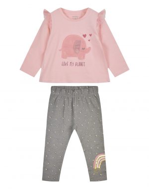 Baby Girl΄s Set with Leggings and T-Shirt with Easy Opening (0-18 Months)