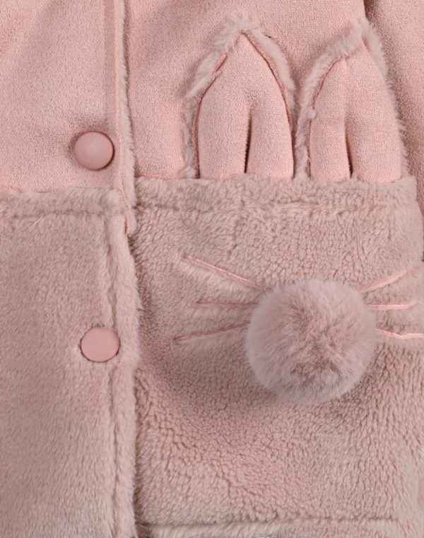 Baby mouton coat for Girl with hood. (6-24 Months)