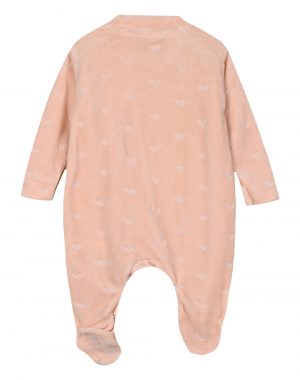 Girl΄s velor bodysuit, easy opening (3 Months - 18 Months)