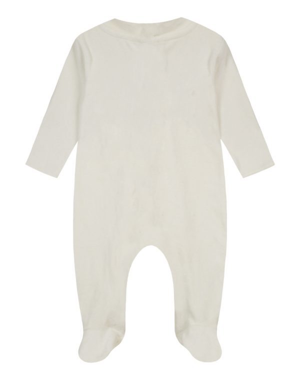 Velor bodysuit for Girls with front pockets (Age range: 0 Months -15 Months)