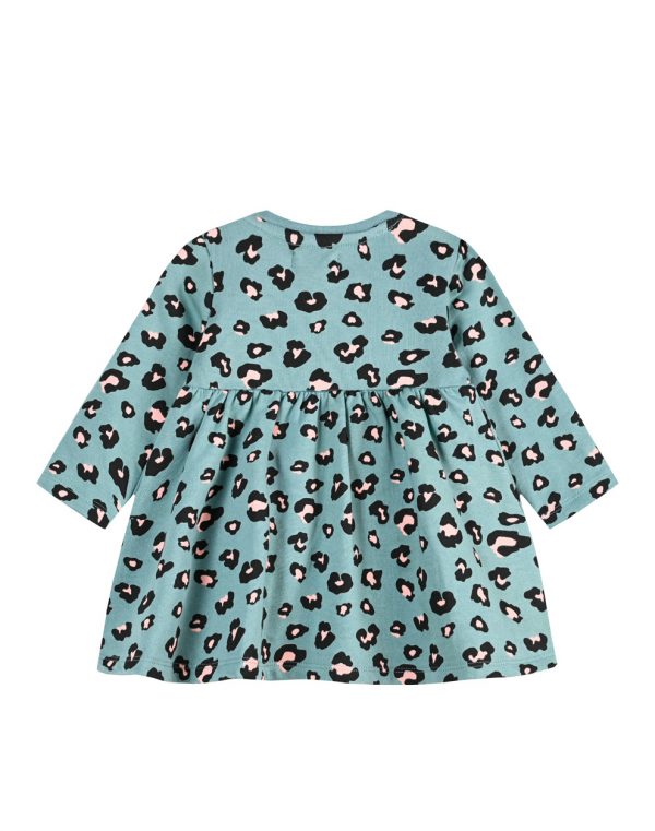 Baby sweatshirt dress with allover print and hair band(3 -18 Months)