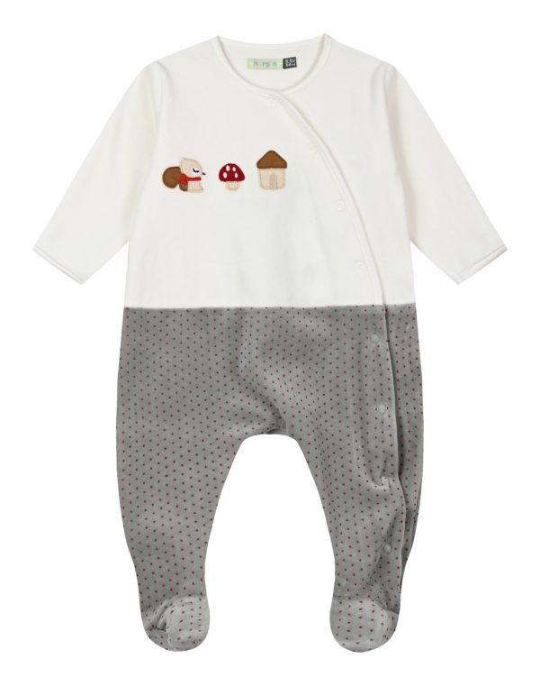 Cotton jumpsuit for Girls with print (Age range: 0 Months -15 Months)