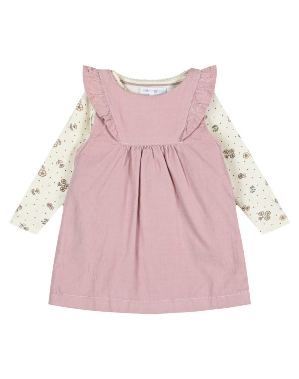 Baby cotton dress with printed blouse (3-18 Months)