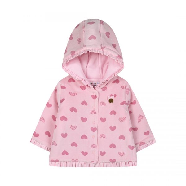 Baby jacket with hood for girls (3 - 18 months)