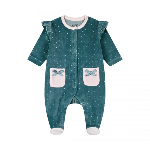 Baby velvet romper for girls (0 - 15 months)