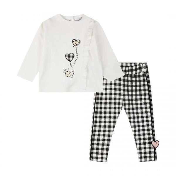 Baby set with plaid leggings for girls (0 - 18 months)