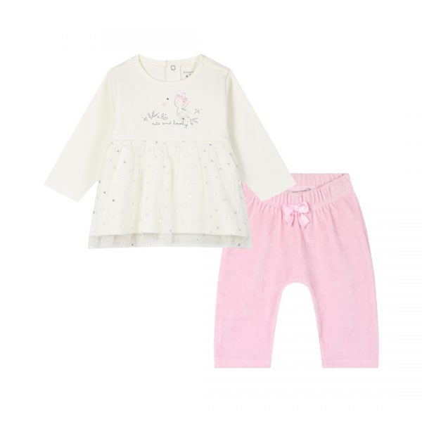 Baby set with velvet leggings for girls (0 - 18 months)