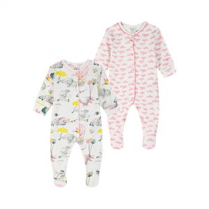 Baby set of 2 rompers for girls (premature - 18 months)