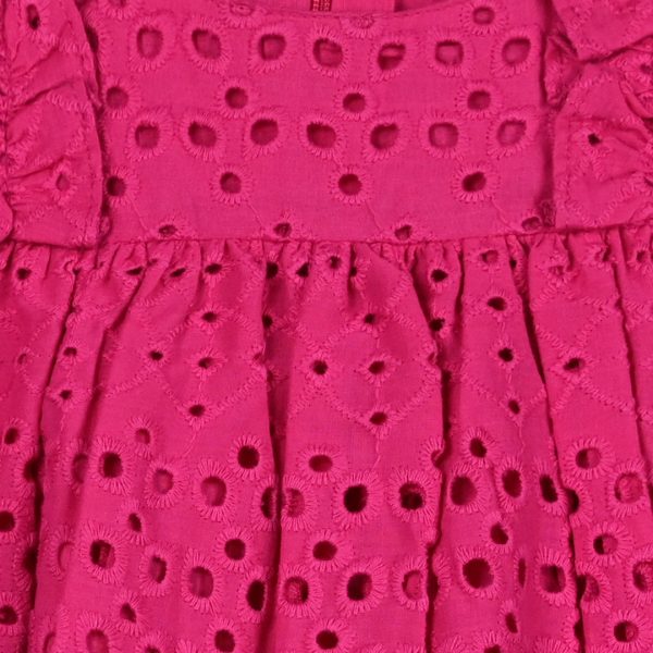 Βρεφικό φόρεμα με κεντημένες λεπτομέρειες για κορίτσι (3-18 μηνών)