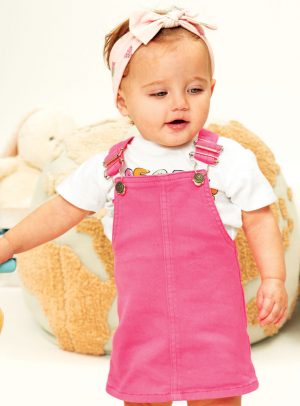 Set t-shirt with overalls for baby girls (3 - 24 months)