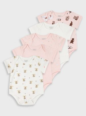 Set of 5 bodysuits for baby girls (0 - 24 months)