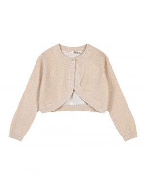 Knit bolero with metallic lurex thread for girls